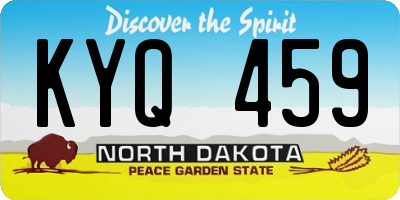 ND license plate KYQ459