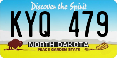 ND license plate KYQ479