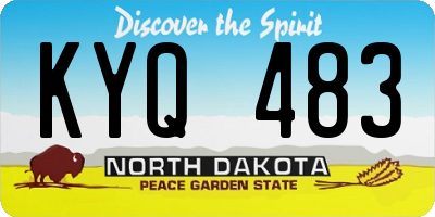 ND license plate KYQ483