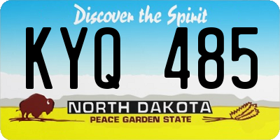 ND license plate KYQ485