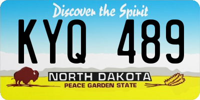 ND license plate KYQ489