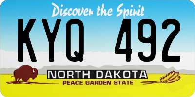 ND license plate KYQ492