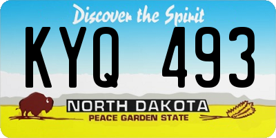 ND license plate KYQ493