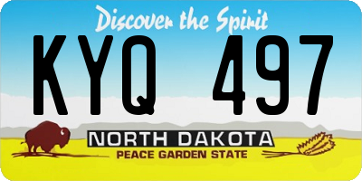 ND license plate KYQ497