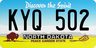 ND license plate KYQ502