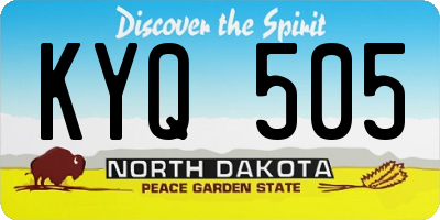 ND license plate KYQ505