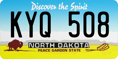 ND license plate KYQ508