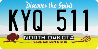 ND license plate KYQ511
