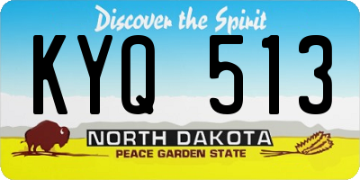 ND license plate KYQ513