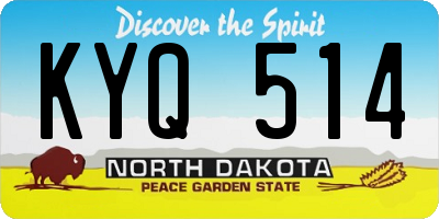 ND license plate KYQ514