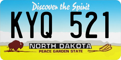 ND license plate KYQ521