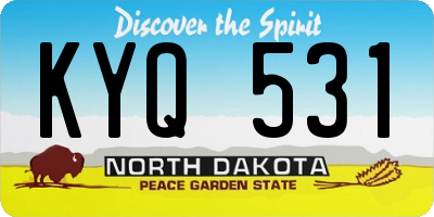 ND license plate KYQ531