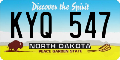 ND license plate KYQ547