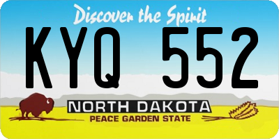 ND license plate KYQ552