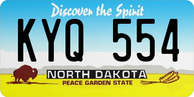ND license plate KYQ554