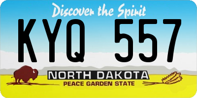 ND license plate KYQ557