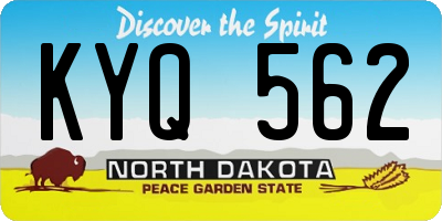 ND license plate KYQ562