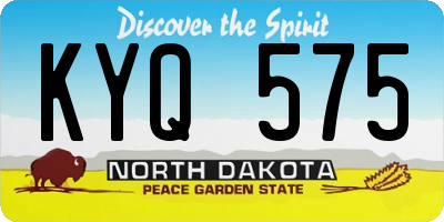 ND license plate KYQ575