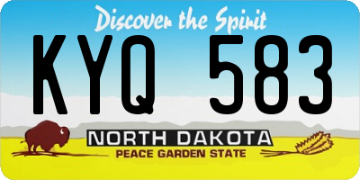 ND license plate KYQ583