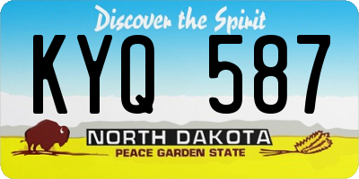 ND license plate KYQ587