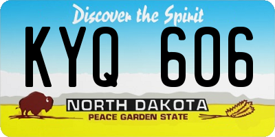 ND license plate KYQ606