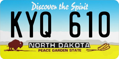 ND license plate KYQ610