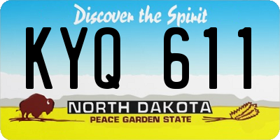 ND license plate KYQ611