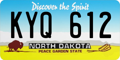ND license plate KYQ612