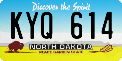 ND license plate KYQ614
