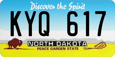 ND license plate KYQ617