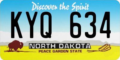 ND license plate KYQ634