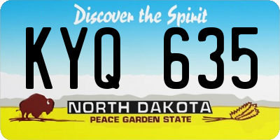 ND license plate KYQ635