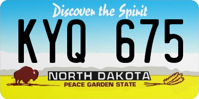 ND license plate KYQ675