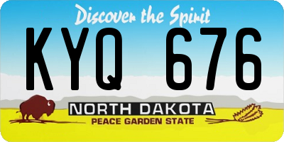 ND license plate KYQ676