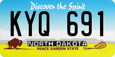 ND license plate KYQ691