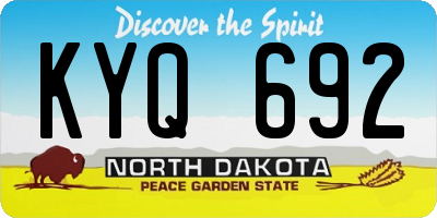 ND license plate KYQ692