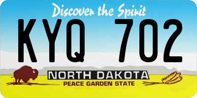 ND license plate KYQ702