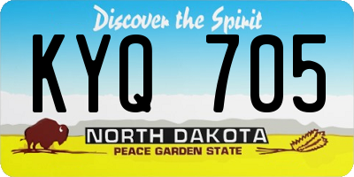 ND license plate KYQ705