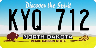 ND license plate KYQ712