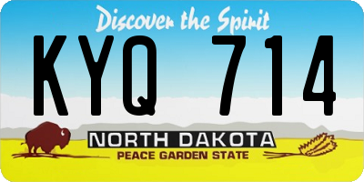 ND license plate KYQ714