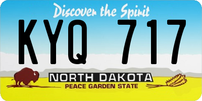 ND license plate KYQ717