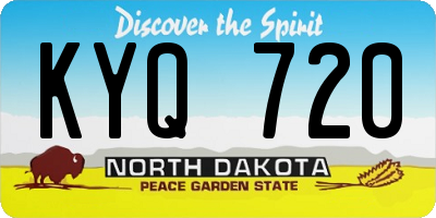 ND license plate KYQ720