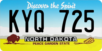 ND license plate KYQ725