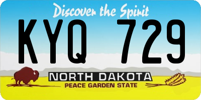 ND license plate KYQ729
