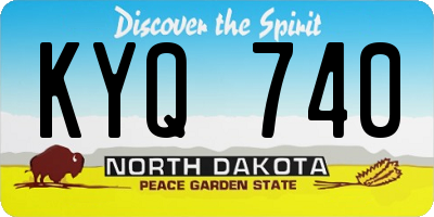 ND license plate KYQ740