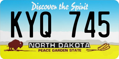 ND license plate KYQ745