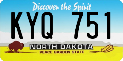 ND license plate KYQ751