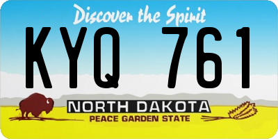 ND license plate KYQ761