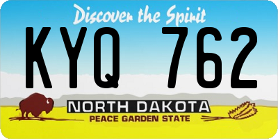 ND license plate KYQ762