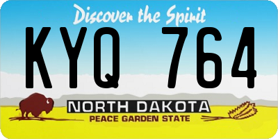 ND license plate KYQ764